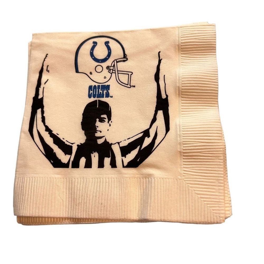 Vintage Colts‎ Napkins 5"x5" Helmet And Referee Open Package 30 Plus Napkins NFL
